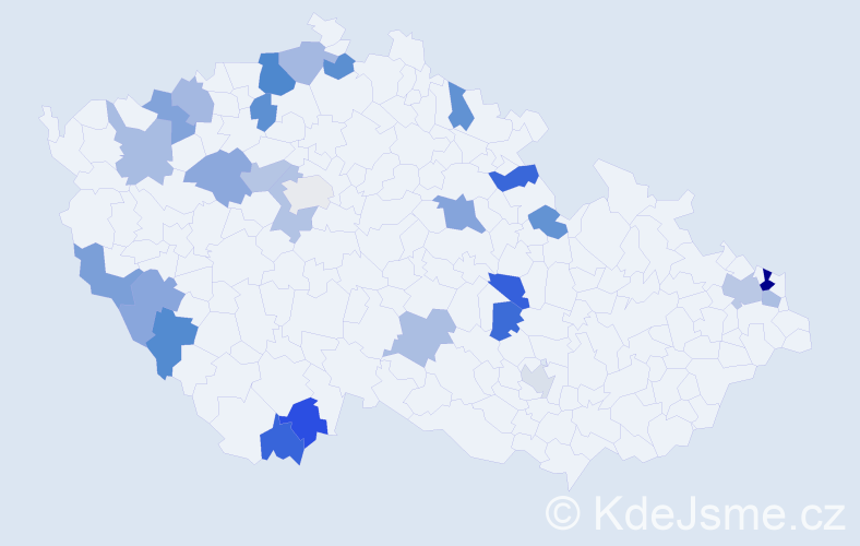 Jméno: 'Štefánie', počet výskytů 35 v celé ČR