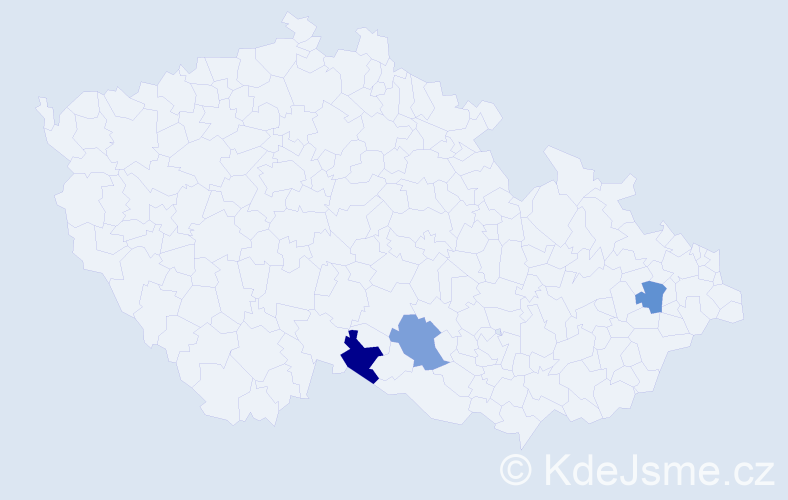 Jméno: 'Aňa', počet výskytů 3 v celé ČR