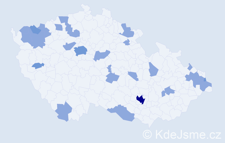 Jméno: 'Engelbert', počet výskytů 39 v celé ČR