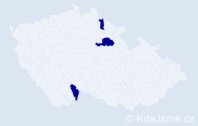 Jméno: 'Lessia', počet výskytů 3 v celé ČR