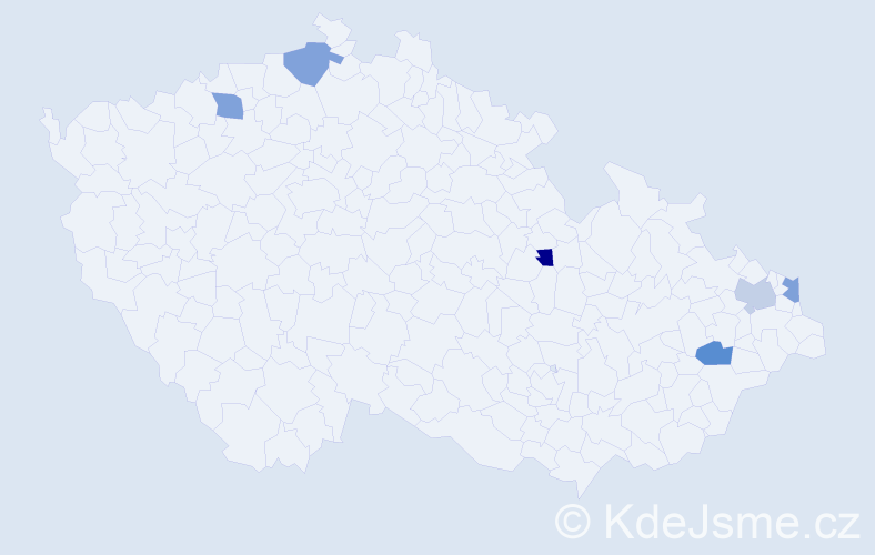 Jméno: 'Mikulaš', počet výskytů 6 v celé ČR