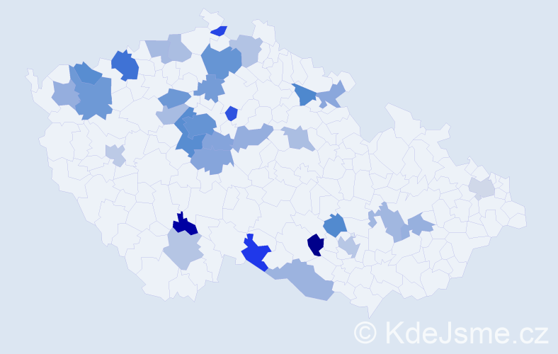 Jméno: 'Jevgenij', počet výskytů 57 v celé ČR