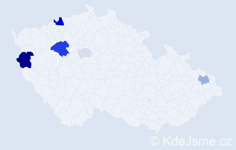 Jméno: 'Thuy Hanh', počet výskytů 5 v celé ČR