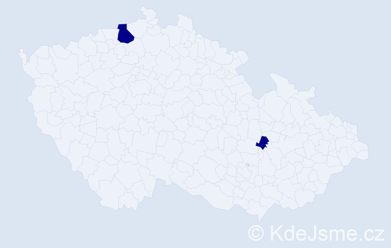 Jméno: 'Sarah Angela', počet výskytů 2 v celé ČR