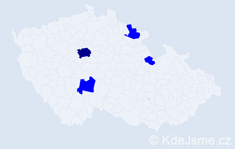 Jméno: 'Diviška', počet výskytů 5 v celé ČR