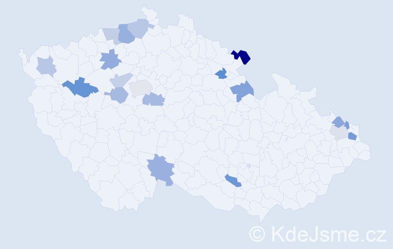 Jméno: 'Vasiľ', počet výskytů 24 v celé ČR