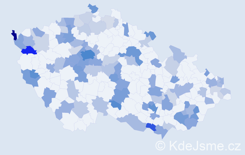 Jméno: 'William', počet výskytů 206 v celé ČR