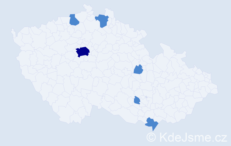Jméno: 'Asiya', počet výskytů 8 v celé ČR