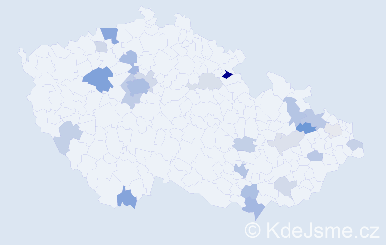 Jméno: 'Petar', počet výskytů 58 v celé ČR