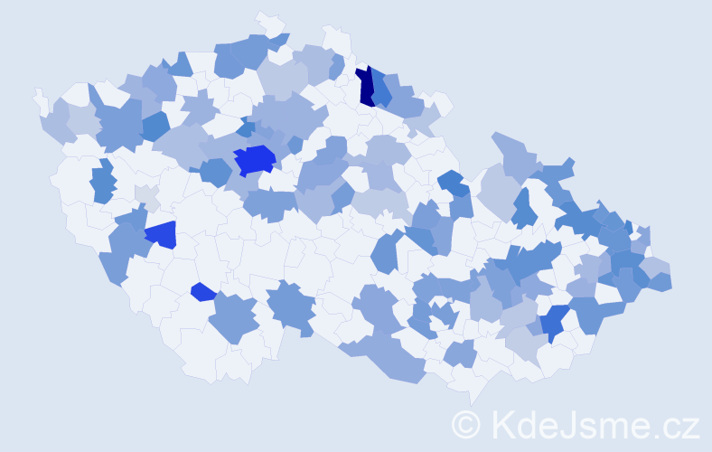 Jméno: 'Olivie', počet výskytů 228 v celé ČR
