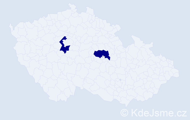 Jméno: 'Elvyra', počet výskytů 2 v celé ČR