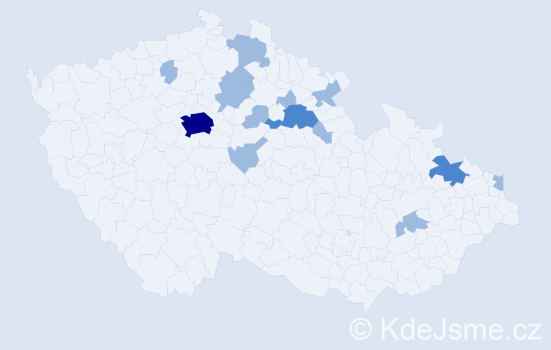 Jméno: 'Bořík', počet výskytů 21 v celé ČR