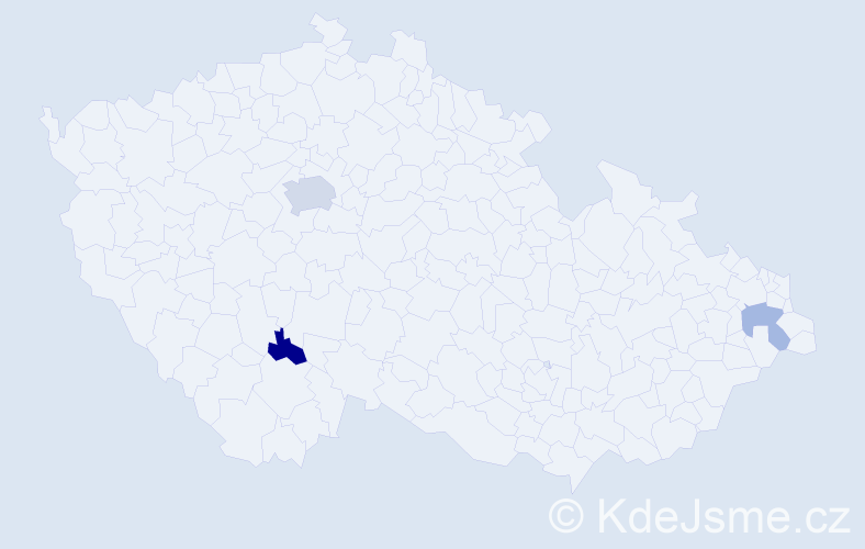 Jméno: 'Jan-Kryštof', počet výskytů 5 v celé ČR