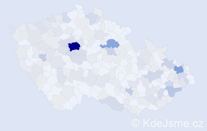 Jméno: 'Vladana', počet výskytů 465 v celé ČR