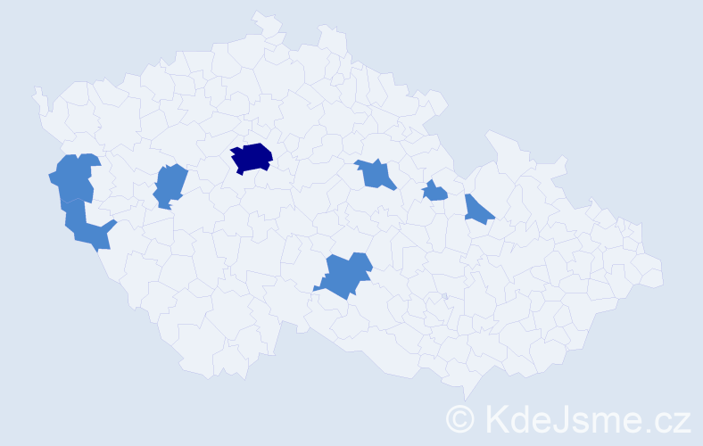 Jméno: 'Stáza', počet výskytů 10 v celé ČR
