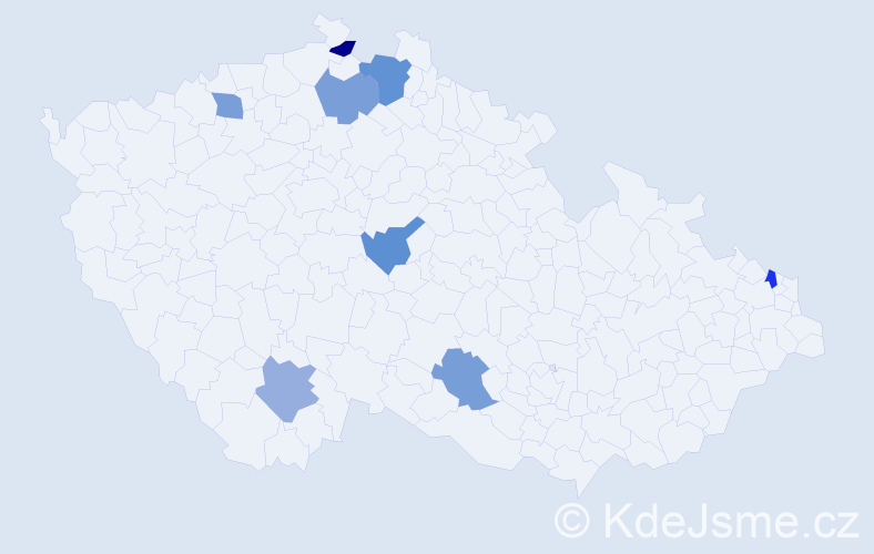 Jméno: 'Stanislawa', počet výskytů 9 v celé ČR