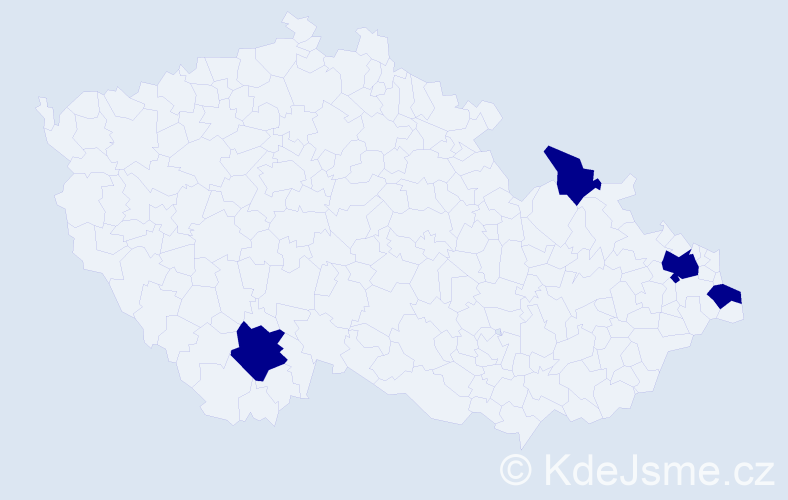 Jméno: 'Chrisi', počet výskytů 4 v celé ČR