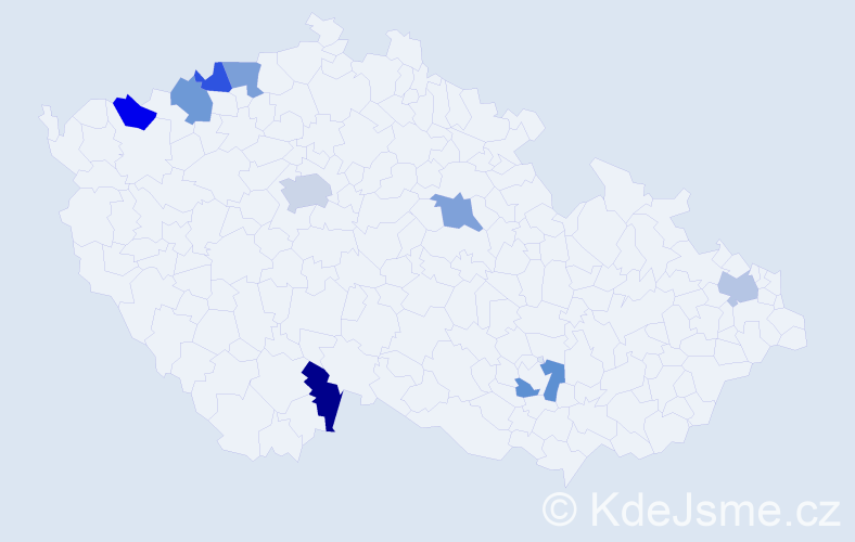 Jméno: 'Duy Linh', počet výskytů 10 v celé ČR