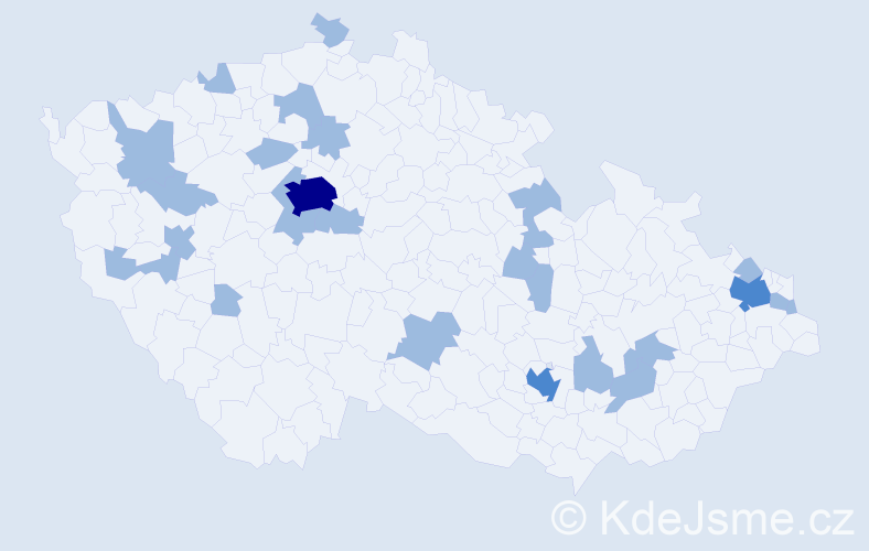 Jméno: 'Daniel Jan', počet výskytů 32 v celé ČR