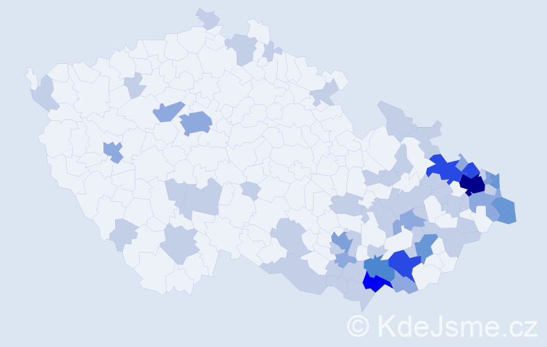 Jméno: 'Jenovefa', počet výskytů 125 v celé ČR