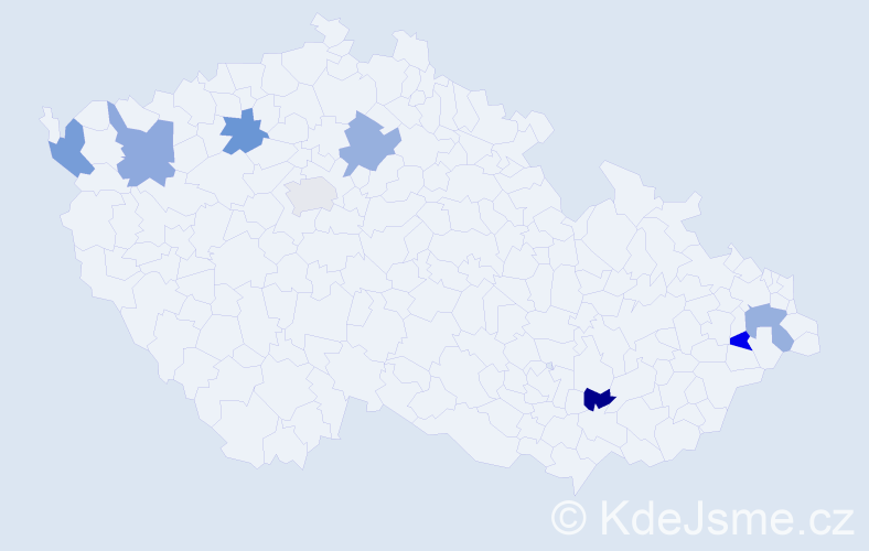 Jméno: 'Josif', počet výskytů 8 v celé ČR