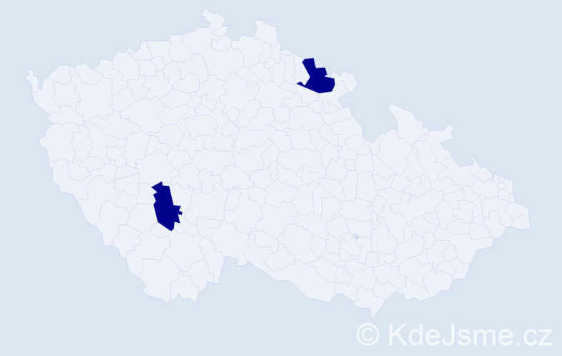 Jméno: 'Jana Sarah', počet výskytů 2 v celé ČR
