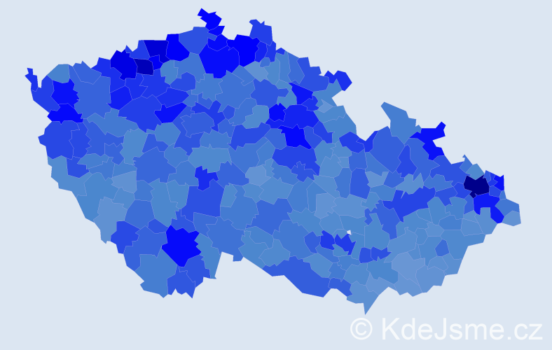 Jméno: 'Nikola', počet výskytů 36386 v celé ČR