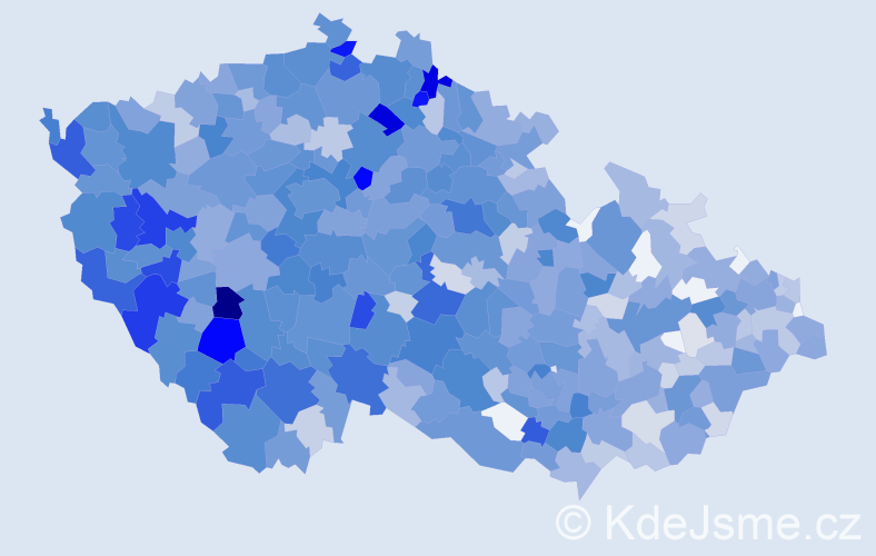 Jméno: 'Vítek', počet výskytů 1940 v celé ČR