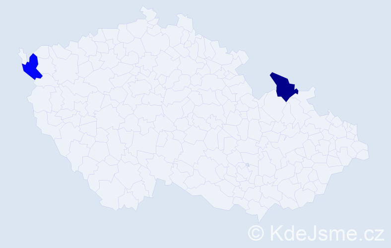 Jméno: 'Margéta', počet výskytů 2 v celé ČR