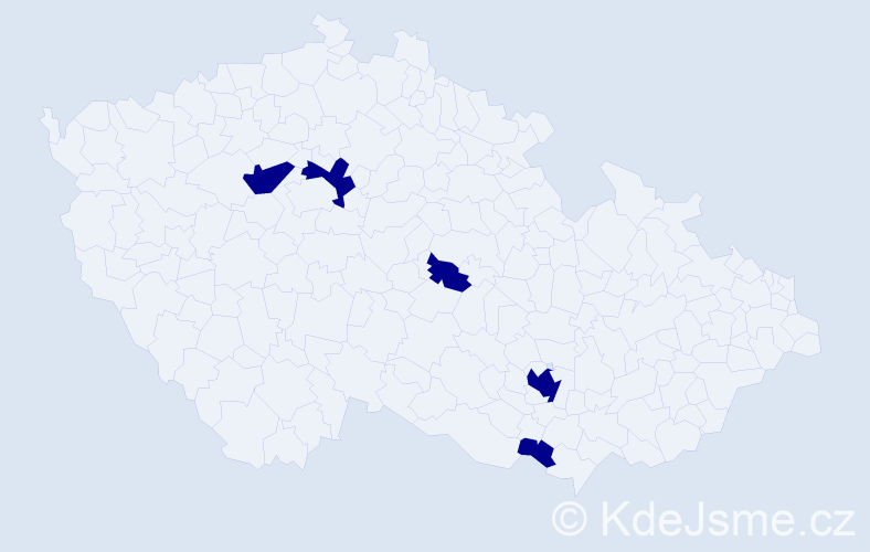 Jméno: 'Janik', počet výskytů 5 v celé ČR
