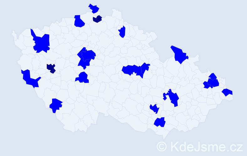 Jméno: 'Pavel Jan', počet výskytů 23 v celé ČR