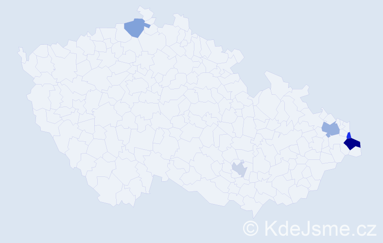 Jméno: 'Ruta', počet výskytů 8 v celé ČR
