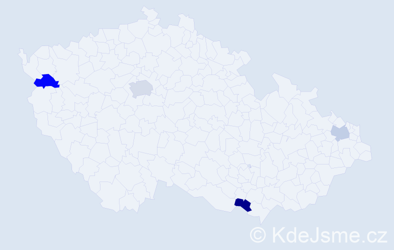 Jméno: 'Mikuláš Josef', počet výskytů 5 v celé ČR