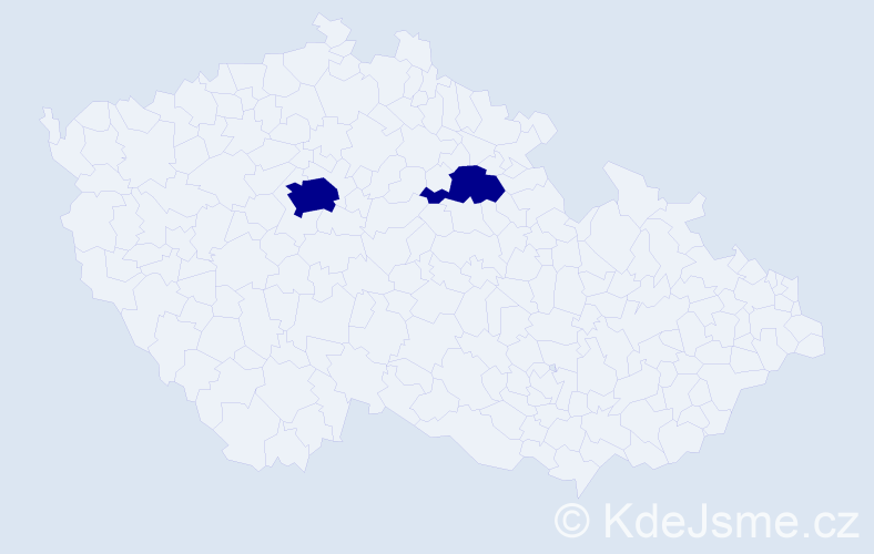 Jméno: 'Gabrijel', počet výskytů 2 v celé ČR