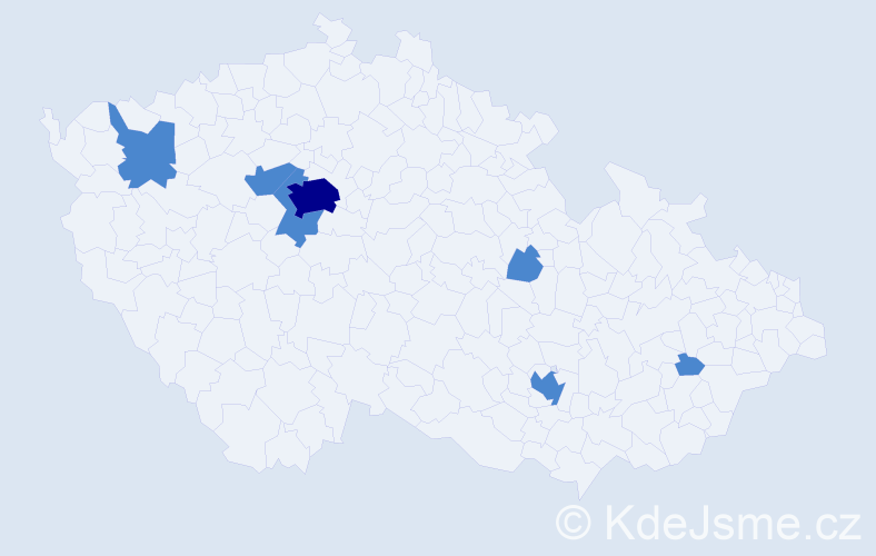 Jméno: 'Jan Tadeáš', počet výskytů 9 v celé ČR