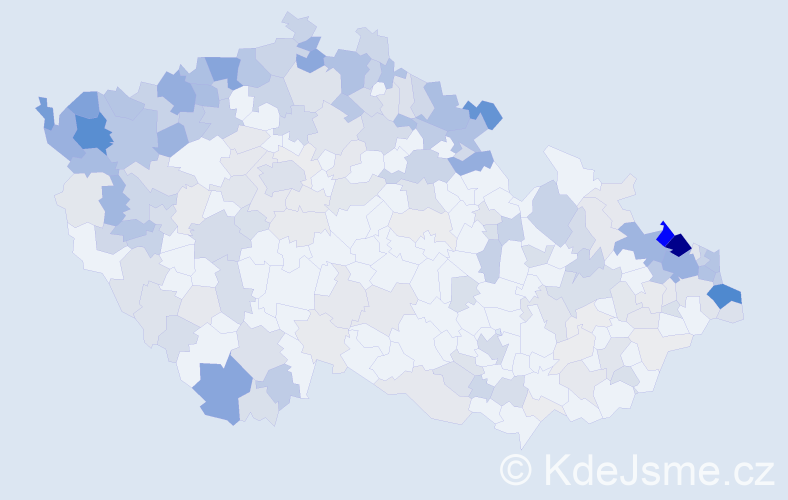 Jméno: 'Erna', počet výskytů 619 v celé ČR