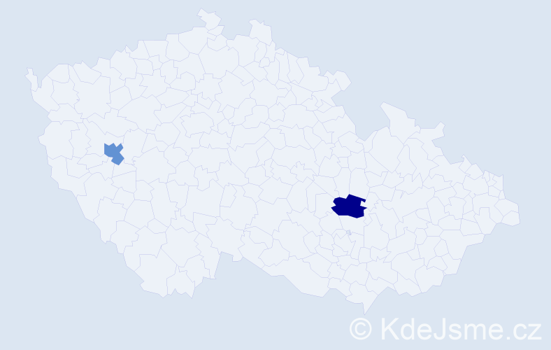 Jméno: 'Tomislava', počet výskytů 2 v celé ČR
