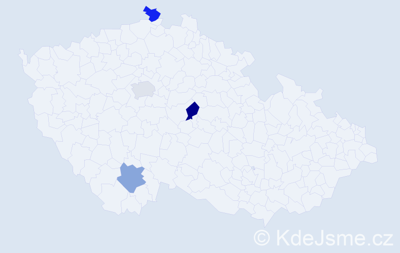 Jméno: 'Nicky', počet výskytů 4 v celé ČR