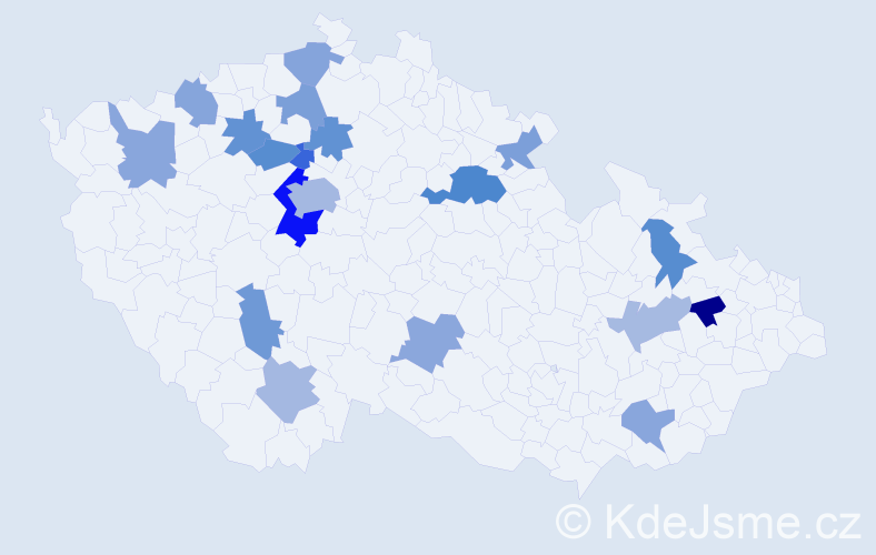 Jméno: 'Kryšpín', počet výskytů 29 v celé ČR