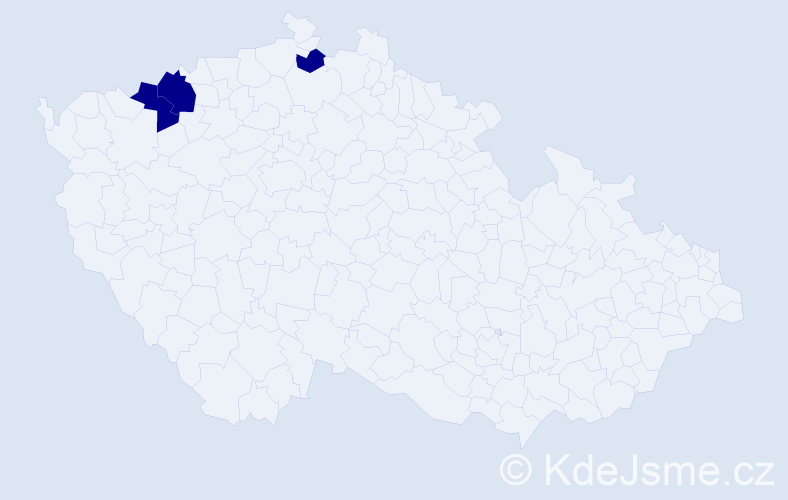 Jméno: 'Tereza Elizabeth', počet výskytů 3 v celé ČR
