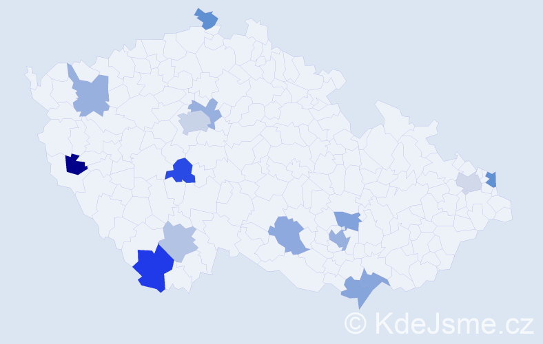 Jméno: 'Susana', počet výskytů 22 v celé ČR