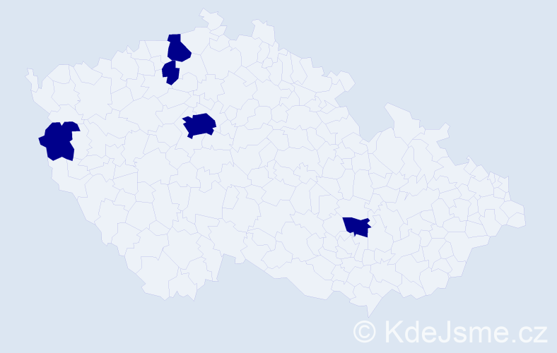 Jméno: 'Quang Hien', počet výskytů 5 v celé ČR