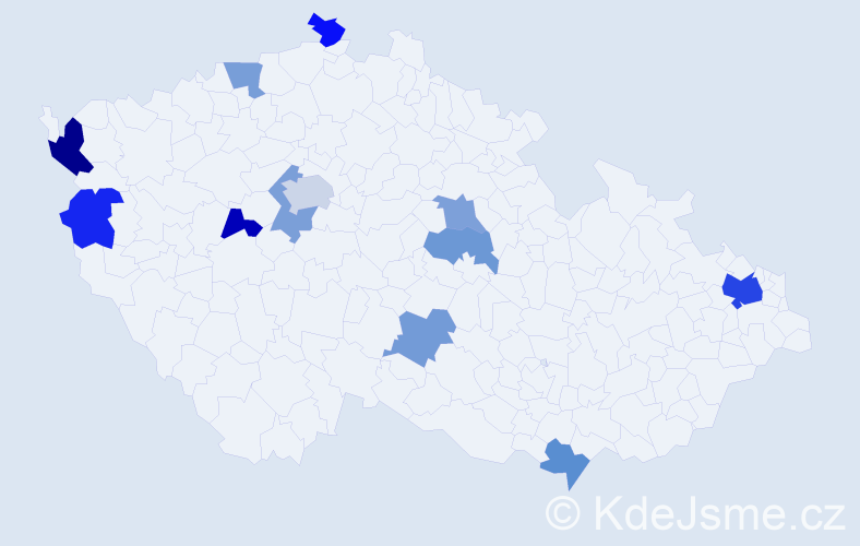 Jméno: 'Thi Dinh', počet výskytů 18 v celé ČR