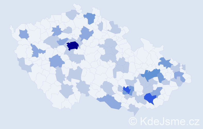 Jméno: 'Radmil', počet výskytů 95 v celé ČR