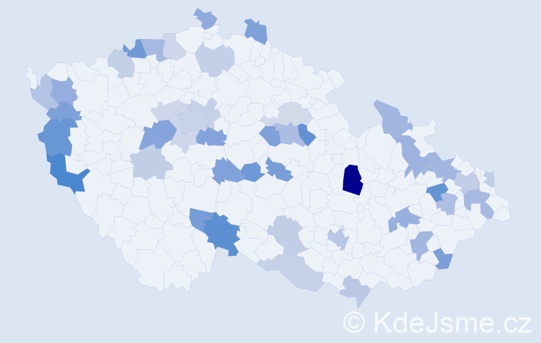 Jméno: 'Gregor', počet výskytů 75 v celé ČR