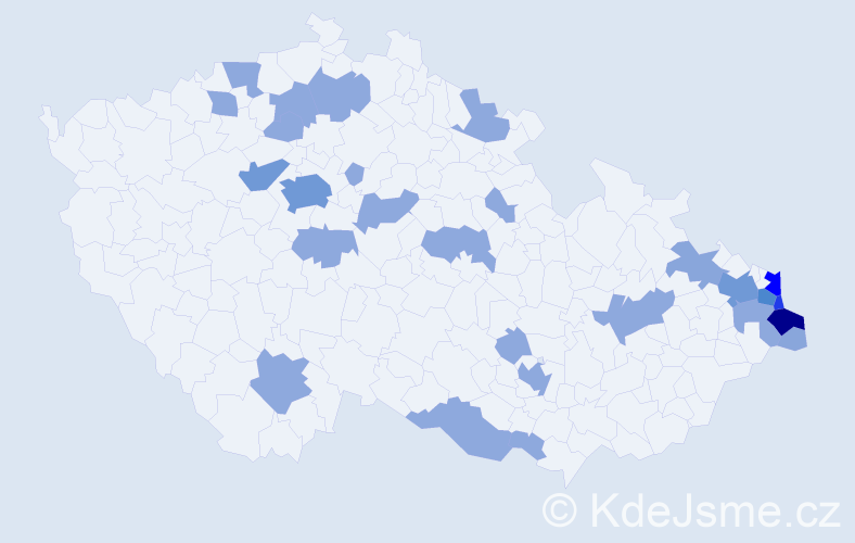 Jméno: 'Czeslaw', počet výskytů 57 v celé ČR