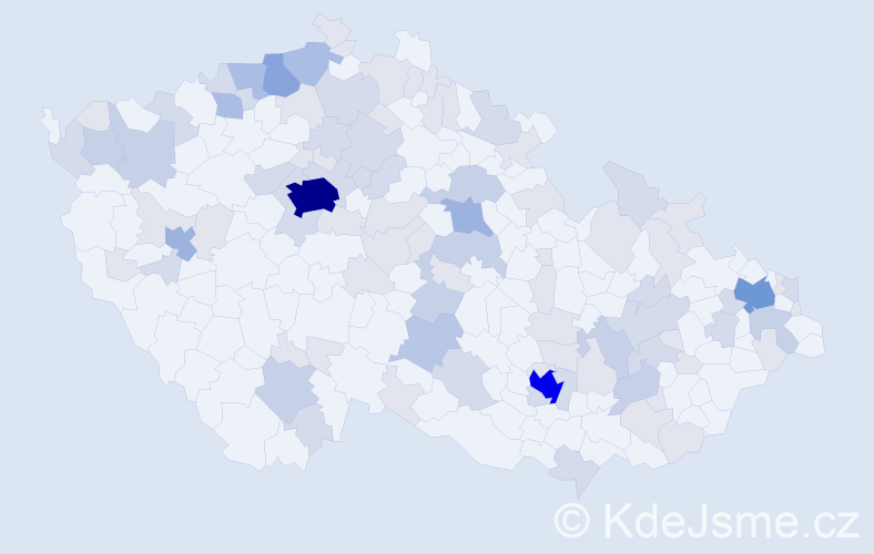 Jméno: 'Antonio', počet výskytů 235 v celé ČR