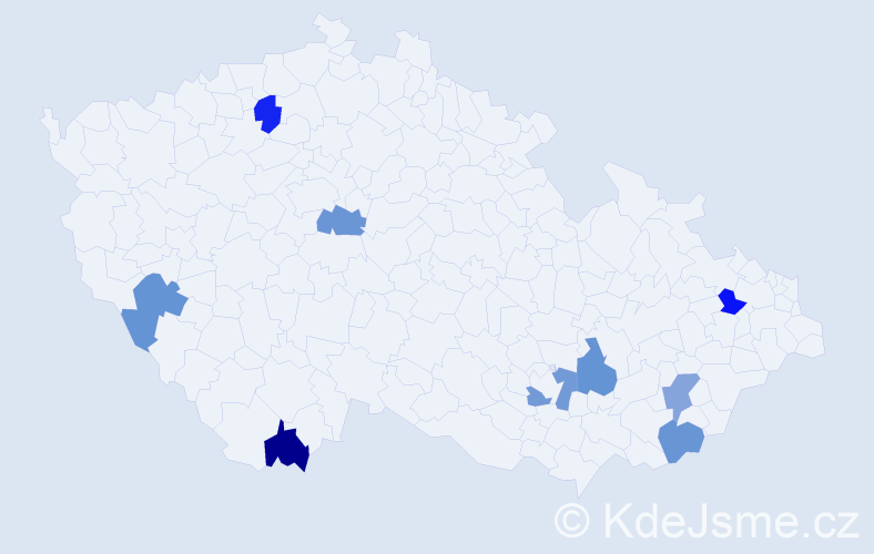 Jméno: 'Amely', počet výskytů 9 v celé ČR