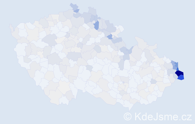 Jméno: 'Danuta', počet výskytů 701 v celé ČR