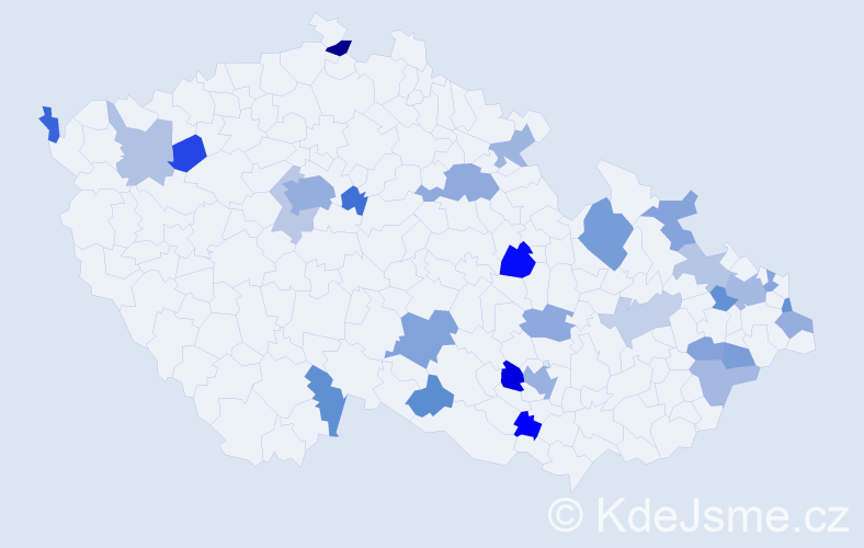 Jméno: 'Ambrož', počet výskytů 51 v celé ČR